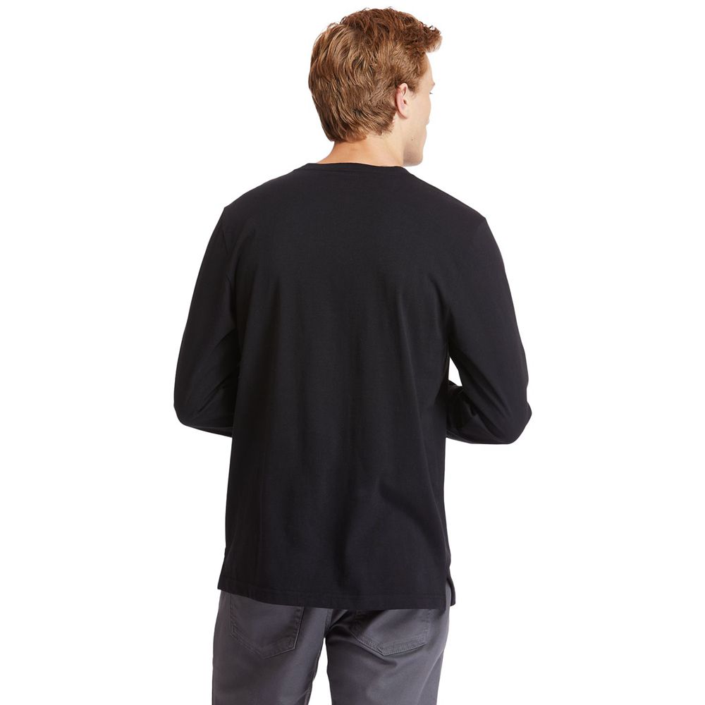 Camisetas Timberland Hombre Pro® Base Plate Long-Sleeve Graphic Negras - Chile VBN-063752